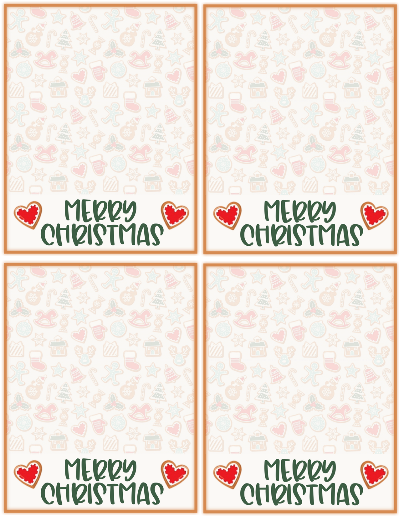 Merry Christmas Cookies Backer Card