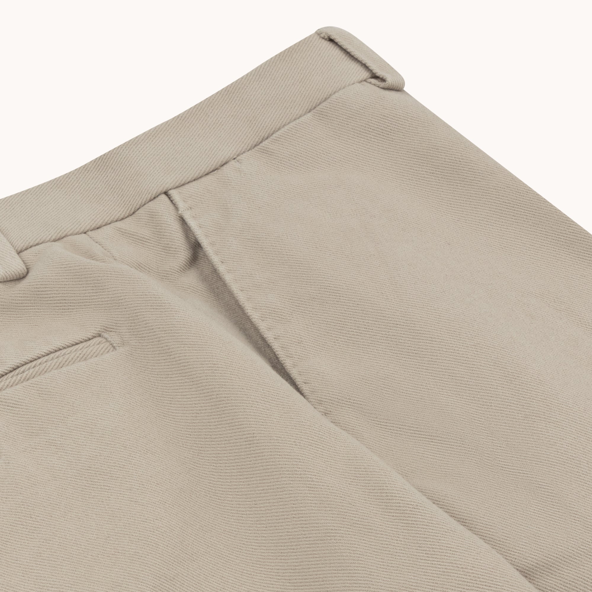 Garment Washed Flat Front Trouser - Stone Cotton Drill – Natalino