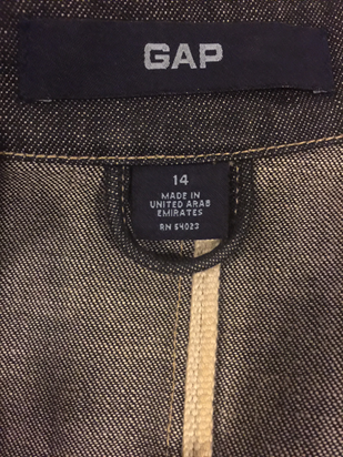 GAP Women's Denim Button Front Mandarin Collar Black Jeans Jacket - Si ...