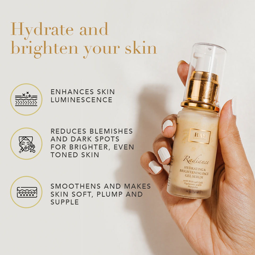 Radiance 24k Gold Brightening Face Gel Serum With Rosehip And Hyaluronic