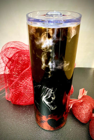 The Naughty Equestrian Heart and Horse Tumbler | Horse Lover Tumblers