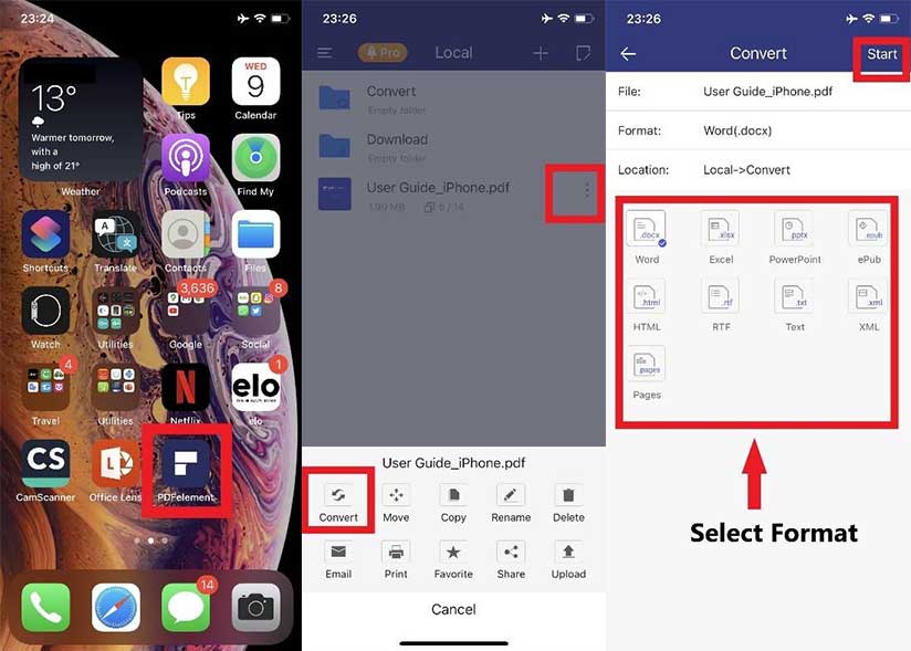 Convert PDF to Text using PDFelement in your iPhone