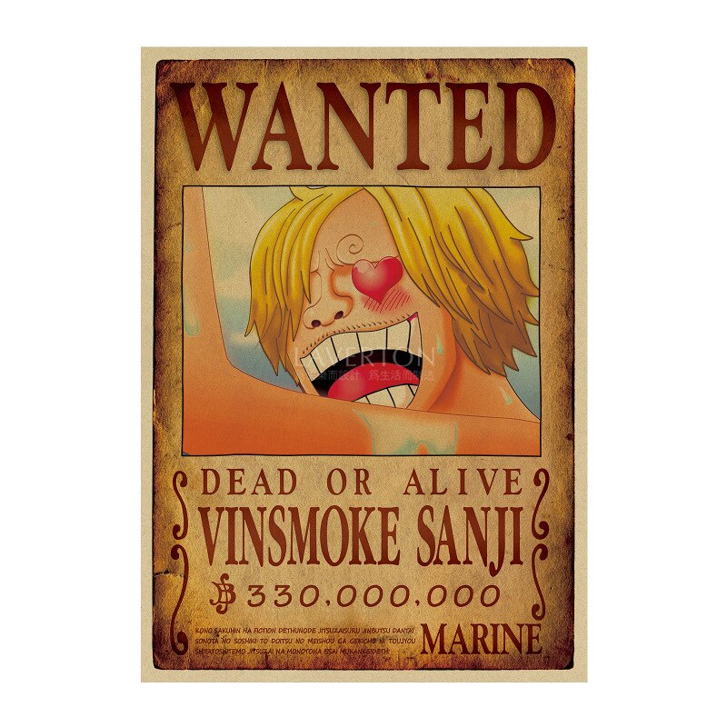Sanji Wanted Poster Tulisan