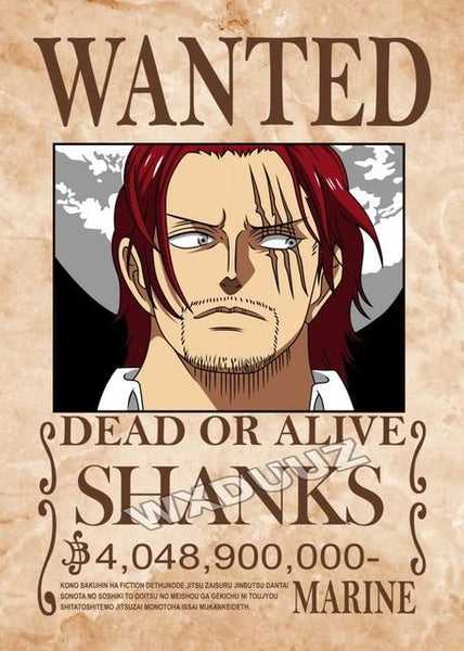 Shanks Bounty Poster Luffy Shop