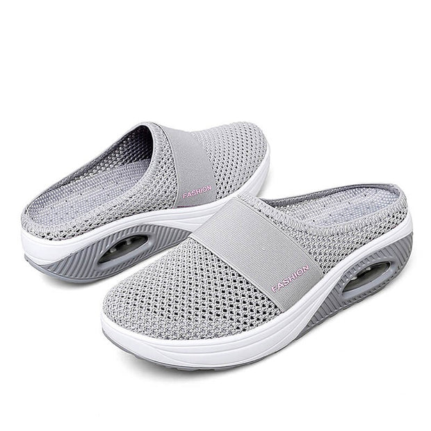 Women's breathable lightweight air cushion slip-on walking slippers ...