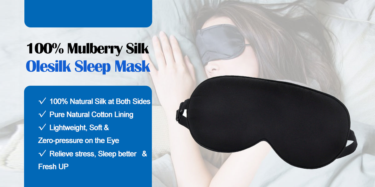 OLESILK 100% Natural Mulberry Silk Sleep Eye Mask Block Out Light