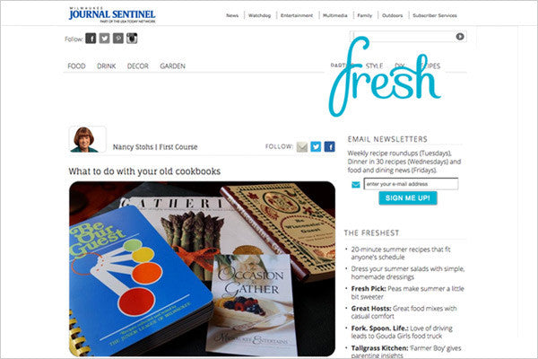 Milwaukee Journal Sentinel Cookbook Article;