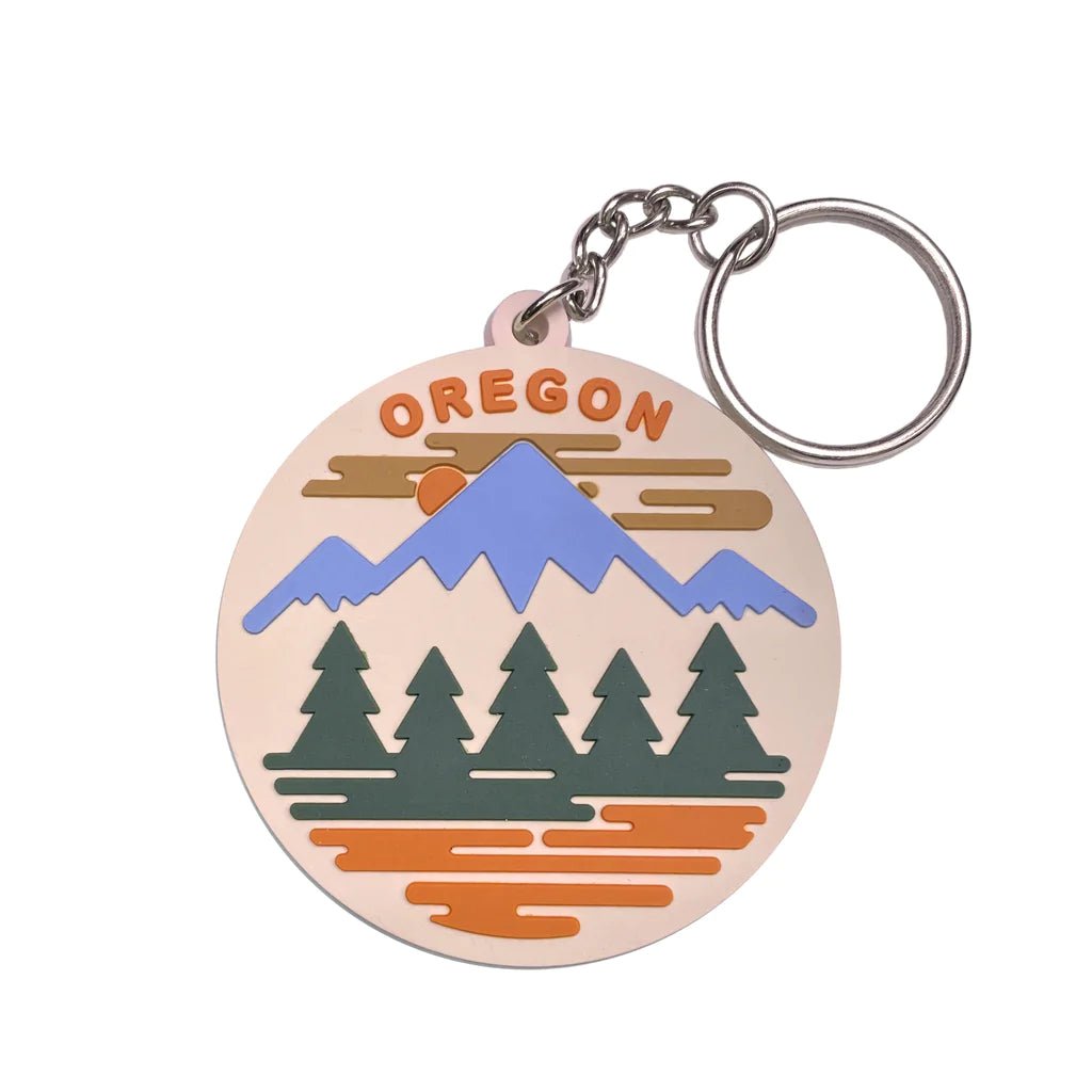 Oregon Gold Enamel Keychain Oregon Outline Key Ring Soft Enamel