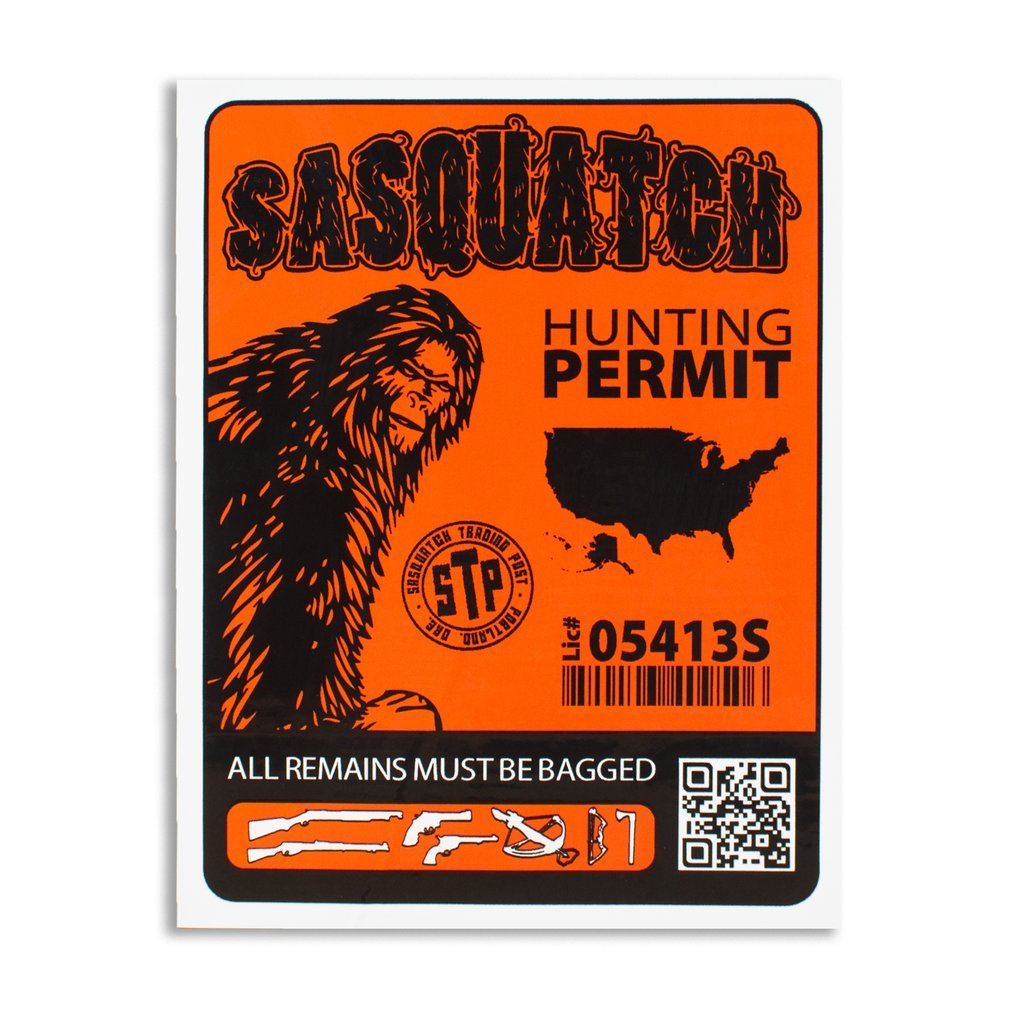 Sasquatch Hunting Permit Sticker