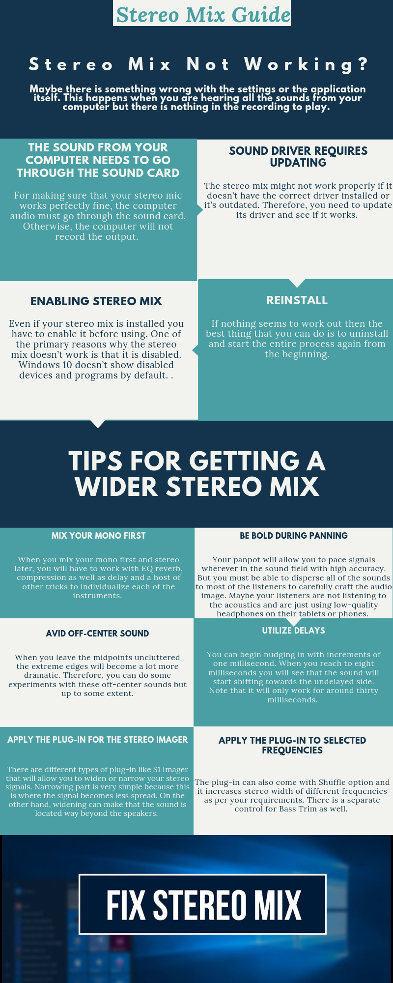 fix and tips for stereo mix