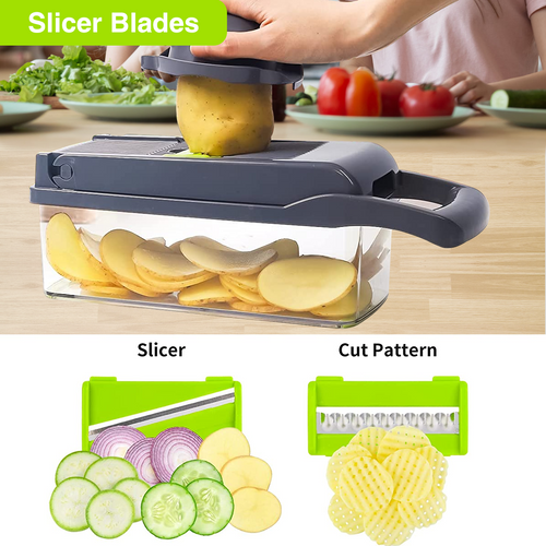 12 in 1 Vegetable Chopper, Multifunctional Vegetable Fruits Cutter