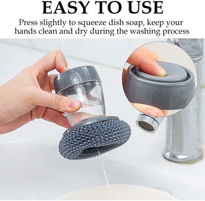 Multifunctional Pressing Cleaning Brush 2 in 1 Soap Dispensing Dish Scrub