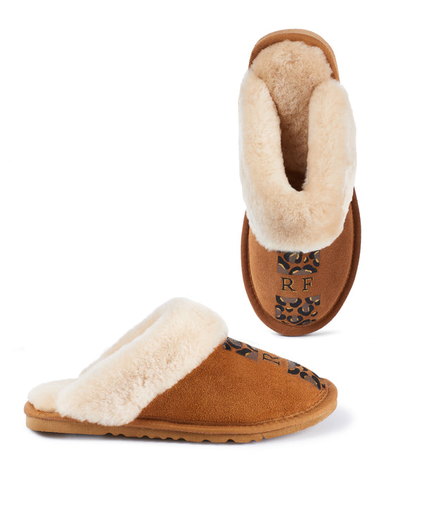 MONOGRAM-PRINT SLIPPERS in neutrals