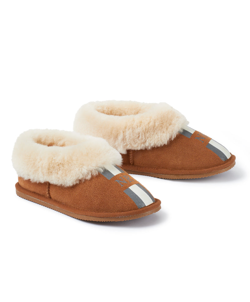 monogrammed sheepskin slippers