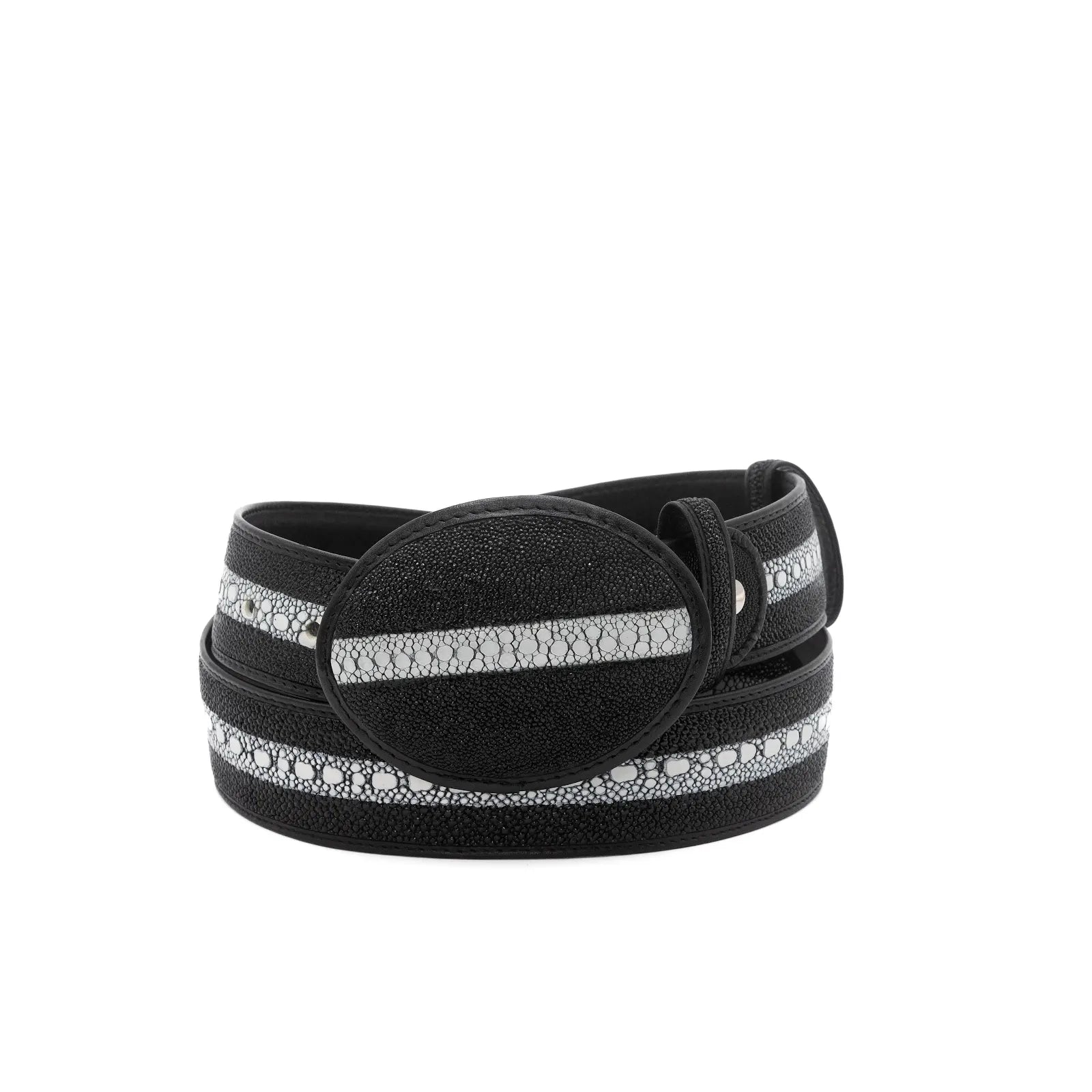 Wild West Boots – Men's 2C111405 | Full Pearl Stingray Leather | Black | Western Belt