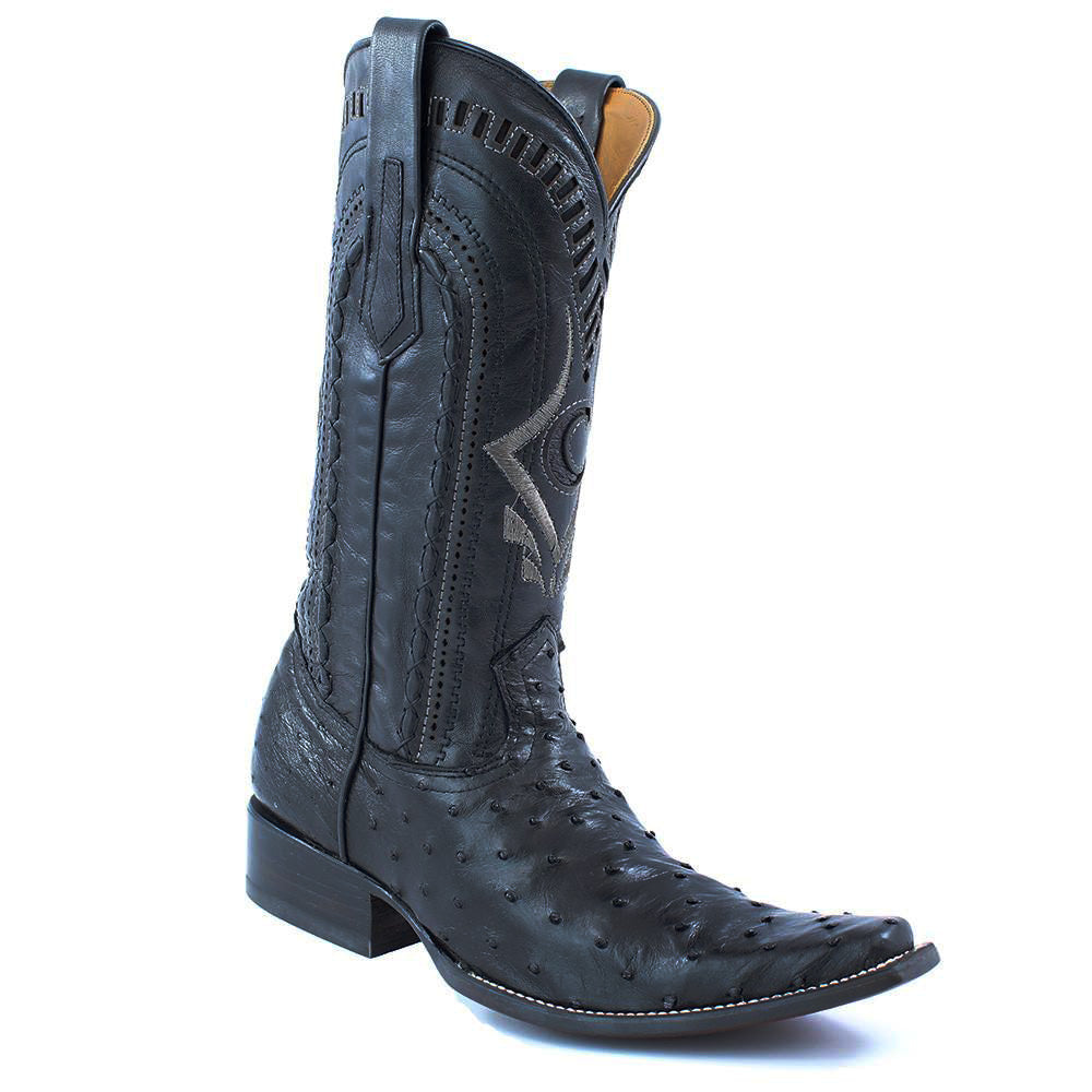 Cuadra Men's European Style Black Ostrich Boots - 1B41A1 – RR Western Wear