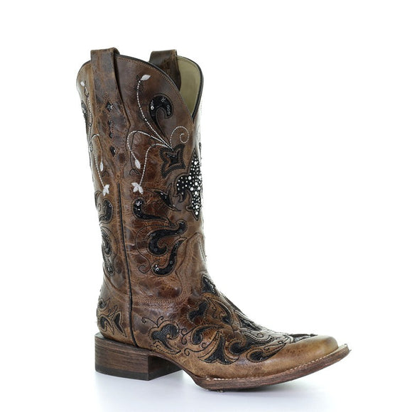 corral boots fleur de lis