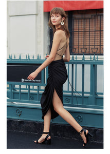 Summer Long Assymetrical Backless Dress