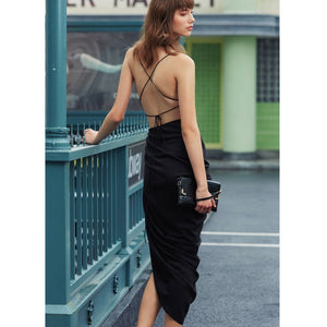 Summer Long Assymetrical Backless Dress