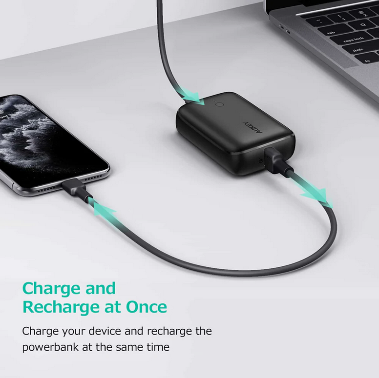 Aukey 20W USB C PD & USB QC3.0 10000mAH Mini Power Bank (PB-N83s)