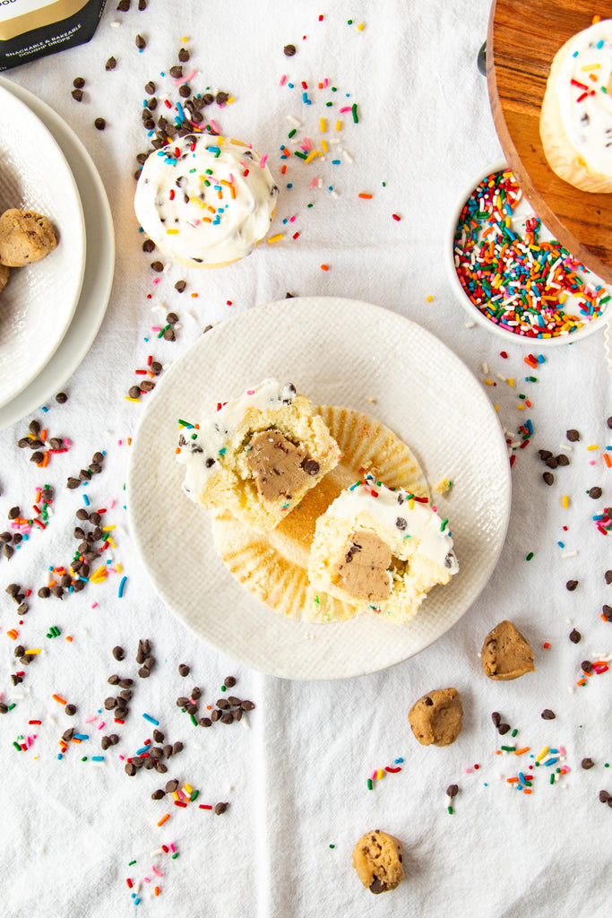 cookie dough filled cupcake