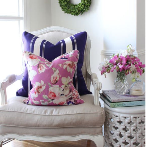 Floral cushions with Striped cushions