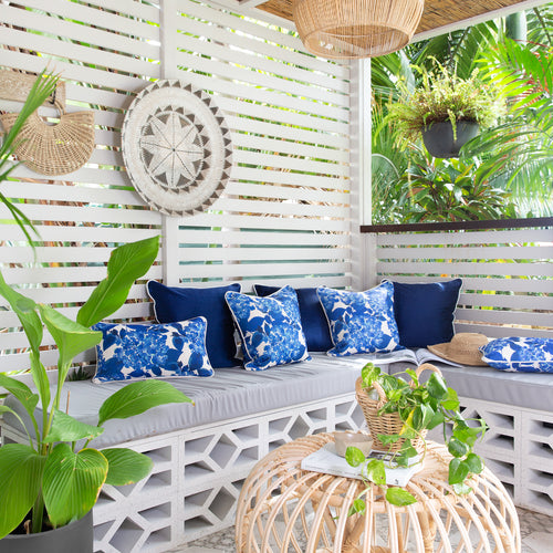 Blue and White Outdoor Cushions