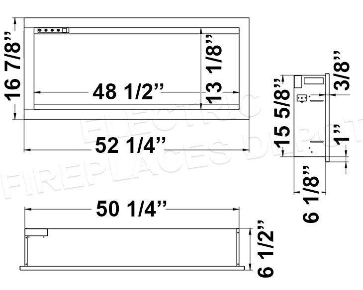 Amantii Symmetry Lumina 50'' Wall Mount / Recessed Smart Indoor/Outdoor Electric Fireplace Dims