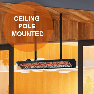 Infratech CD Series Dual ElementOutdoor Electric Heater | Infratech  Electric Radiant Heater | Ceiling Poles Mounted
