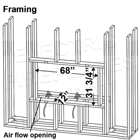 Dimplex Optimyst 66 inch Linear Water Vapor Built-In Electric Fireplace - Water Mist Fireplace with Heater OLF66-AM Framing