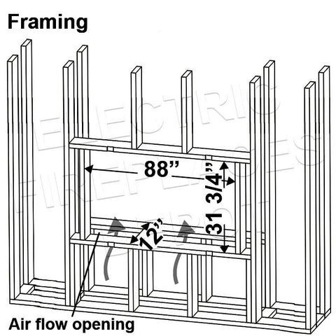 Dimplex Optimyst 86 inch Linear Water Vapor Built-In Electric Fireplace - Water Mist Fireplace with Heater OLF86-AM Framing