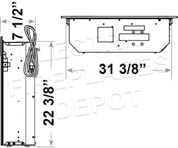 Dimplex 33 Inch Multi-Fire XHD Electric Firebox Insert with Logs - Dimplex XHD33L Plug-In Electric Fireplace Dimensions