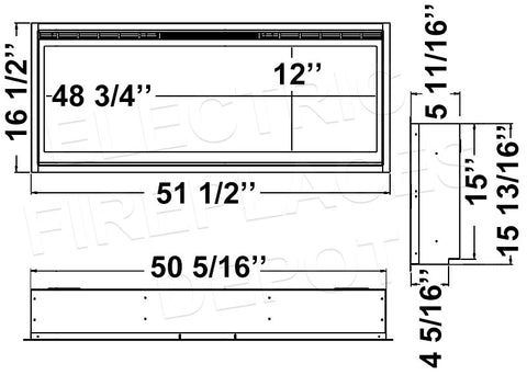 Dimplex Ignite Evolve 50 inch Smart Recessed Built-In Linear Electric Fireplace - WiFi Electric Fireplace EVO50 500002573 Dims