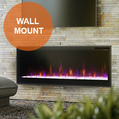 Dimplex Multi-Fire Slim Recessed Wall Mount Linear Smart Electric Fireplace Insert Wall Mount