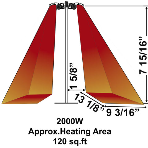 Dimplex DSH 2000W Outdoor Indoor Electric Heater | DSH Infrared Electric Heater | DSH20W Heating Area