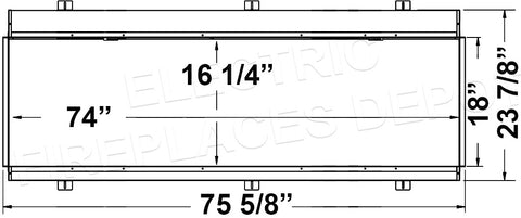 Dimplex Ignite XL Bold 74-In Smart Built-In Linear Electric Fireplace - 3-Sided Multi-Sided Electric Fireplace - XLF7417-XD - Dims