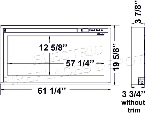 Dimplex Multi-Fire Slim Recessed Wall Mount Linear Smart Electric Fireplace Insert Dimensions