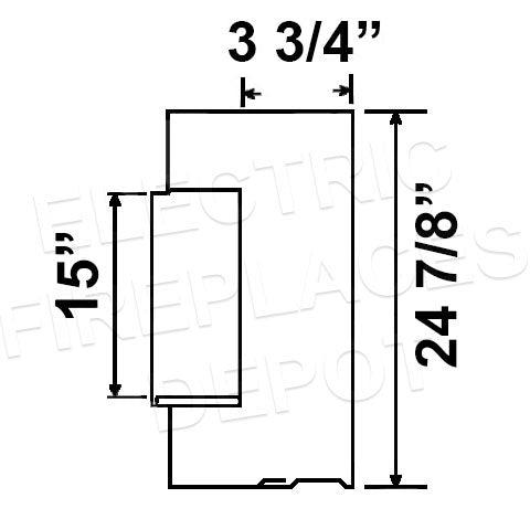 Flamerite Fires E-FX Slim Line 30-inch Built-In Electric Firebox - Electric Fireplace E-FX Slim FLR-FP-EFX-SL-750S Dims