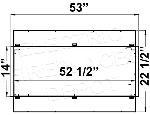 Flamerite Fires E-FX 52" Linear Multi-Side View Built-In Electric Fireplace | E-FX 1300 Dims