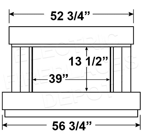 Flamerite Fires Elara 52 E-FX Electric Fireplace Wall Mount Freestanding Suite Oak and White FLR-FP-SUITE-ELARA-WM Dims