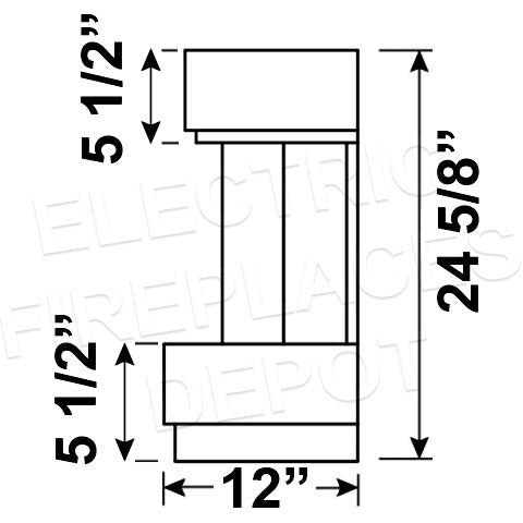 Flamerite Fires Elara 52 E-FX Electric Fireplace Wall Mount Freestanding Suite Oak and White FLR-FP-SUITE-ELARA-WM Dims