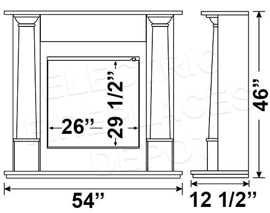 Flamerite Fires Europa Mantel Packadge White with E-FX Slim Line 30-inch Tall Electric Firebox | FLR-FP-SUITE-EUROPA-WHITE