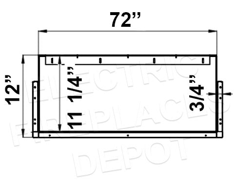 Flamerite Fires E-FX 72" Linear Multi-Side View Built-In Electric Fireplace | E-FX 1800 Dims