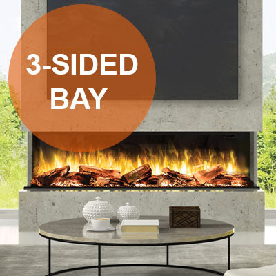 Flamerite Fires E-FX 3-Sided Built In Electric Fireplace E-FX Series