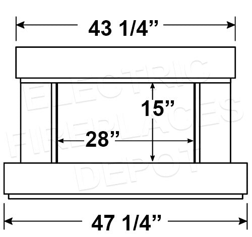 Flamerite Fires Milan 47-inch E-FX Slim Electric Fireplace Wall Mount Suite Mantel Grey FLR-FP-SUITE-MILAN-1200-GREY Dims