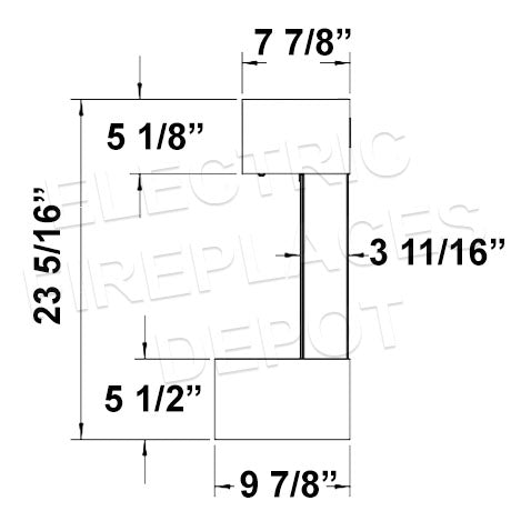 Hearth & Home SimpliFire Format 43-inch Floating Mantel Wall Mount Electric Fireplace in White SF-FM43-WH Dimensions