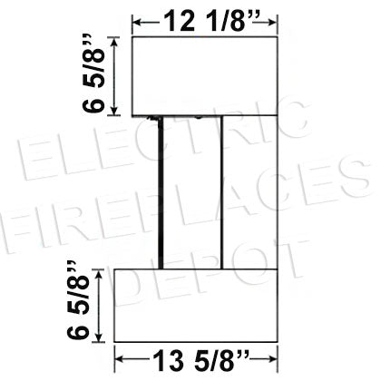 SimpliFire Scion Trinity 62 in Wall Mount Electric Fireplace Mantel Package - SF-SCT55-BK SF-SCT55-MANTEL Dims