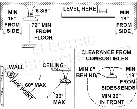 Infratech C Series Single Element 3000 Watt 277V Outdoor Electric Heater | Infratech 61 in Electric Radiant Heater | C3027 Clearances