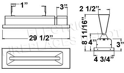 Infratech SL-Series Slimline 1600 Watt 120V Outdoor Electric Heater | Infratech 30 in Electric Radiant Heater | SL1612 Dimensions