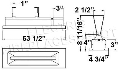 Infratech SL-Series Slimline 4000 Watt 240V Outdoor Electric Heater | Infratech 63 in Electric Radiant Heater | SL4024 Dims